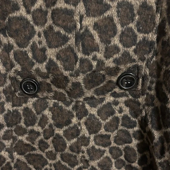 Me Jane Leopard Print Pea Coat - Black and Brown - Picture 7 of 8